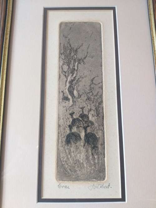 ETCHING BY FAMOUS S.A.ARTIST JOHANNES BLATT,SIGNED